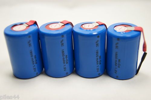 Accu 4/5 Sub C NiCd 1.2V 1600mAh Languette Patte Pile  