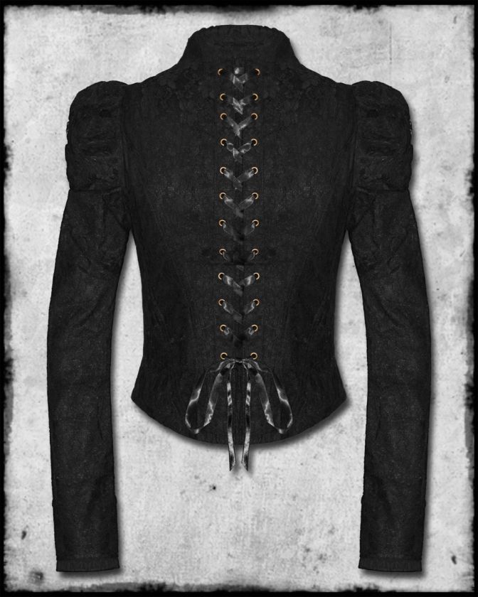 SPIN DOCTOR BLACK LACE STEAMPUNK ALBERTINE JACKET SZ  