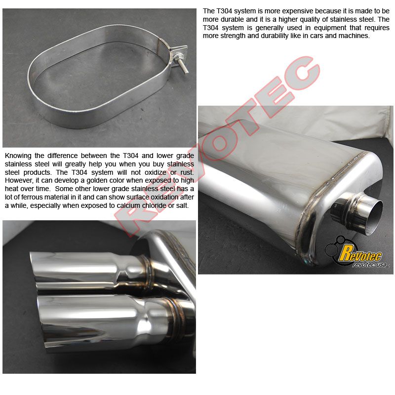 UNIVERSAL DUAL DTM ANGLE TIP EXHAUST MUFFLER 2.5 INLET  