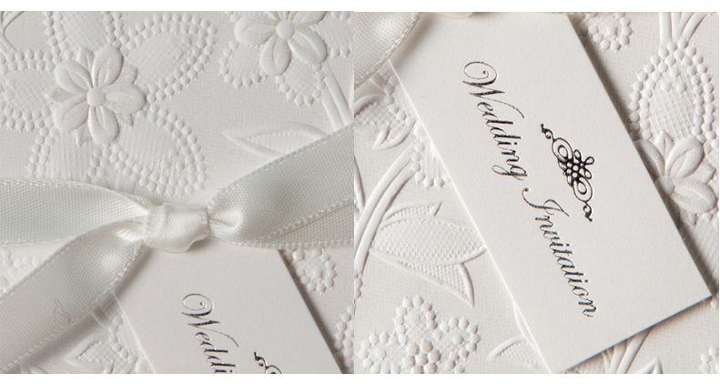 50Sets Wedding Invitations Flower Embossed 50Cards+50Envelopes+50Seals 