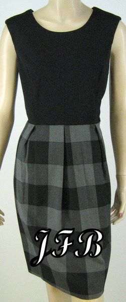 CONNECTED APPAREL Womens Blk/Gray Career Dress Sz 12 New 5325  