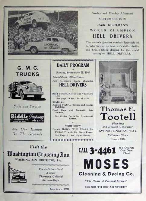   print advertising for Jack Kochmans Hell Drivers car acrobats