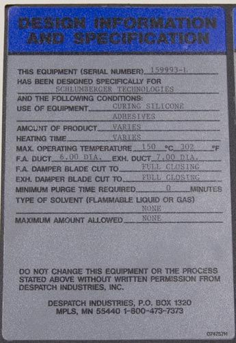 Despatch ACS 150°C Silicone Curing Oven / Chamber  