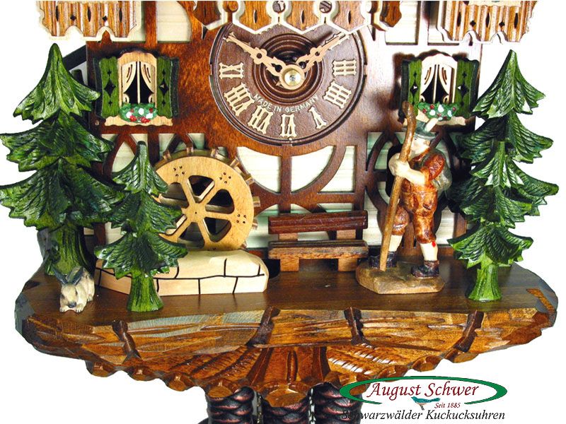 Up for auction genuine hand made Black Forest cuckoo clock. New 