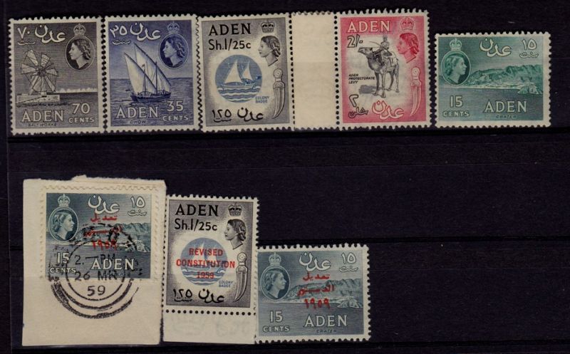 UK COLONY STAMPS,  ADEN,**MNH+USED,  