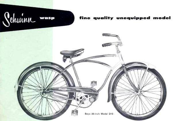 1955 SCHWINN WASP BICYCLE BIKE WITH ORIGINAL HEADLIGHT AND SPEEDOMETER 