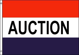 x5 AUCTION FLAG BANNER ADVERTISING BUSINESS SIGN 3X5  