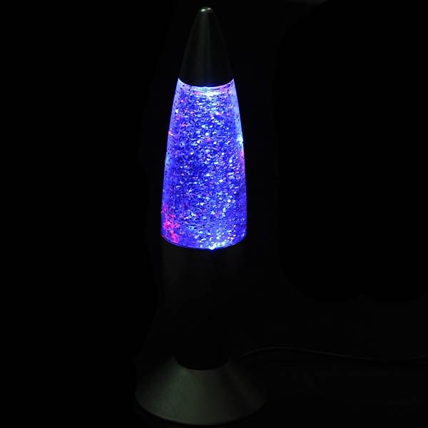 Glitter Wandering Stars Rocket Shape Desk Lamp FUB 3984  