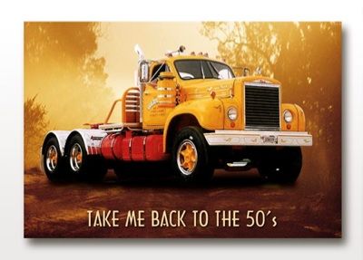 MACK TRUCK B MODEL CANVAS ARTPRINT 41 x 61cm Framed  