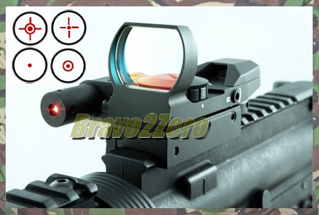   33mm 4 Reticle Red Green Holographic Sight + Red Laser Aim  