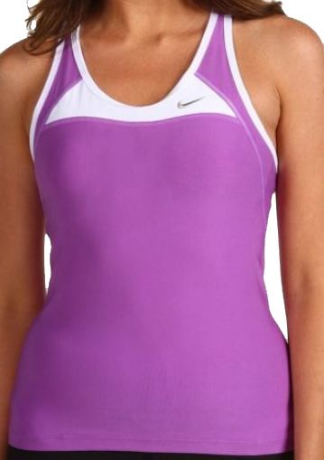 Nike Womens Airborne Long Tank Top Sports Bra Purple  