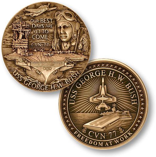 USS GEORGE H.W. BUSH CVN 77 U.S. AIRCRAFT CARRIER MEDAL  