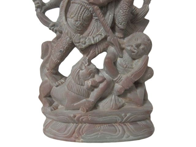 Goddess Devi Durga Defeating the Buffalo Demon Stone Statue 6  