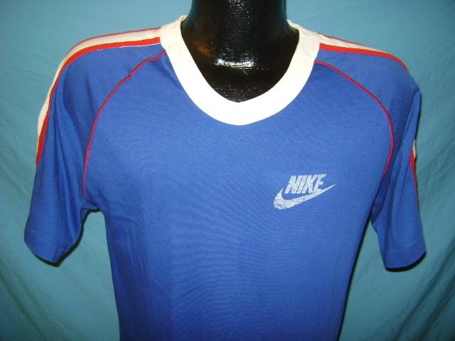 vintage NIKE ORANGE TAG BLUE RINGER MADE USA SOFT THIN t shirt M 