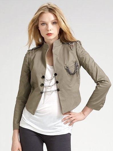 368 Alice Olivia Parade embellished military jacket S  