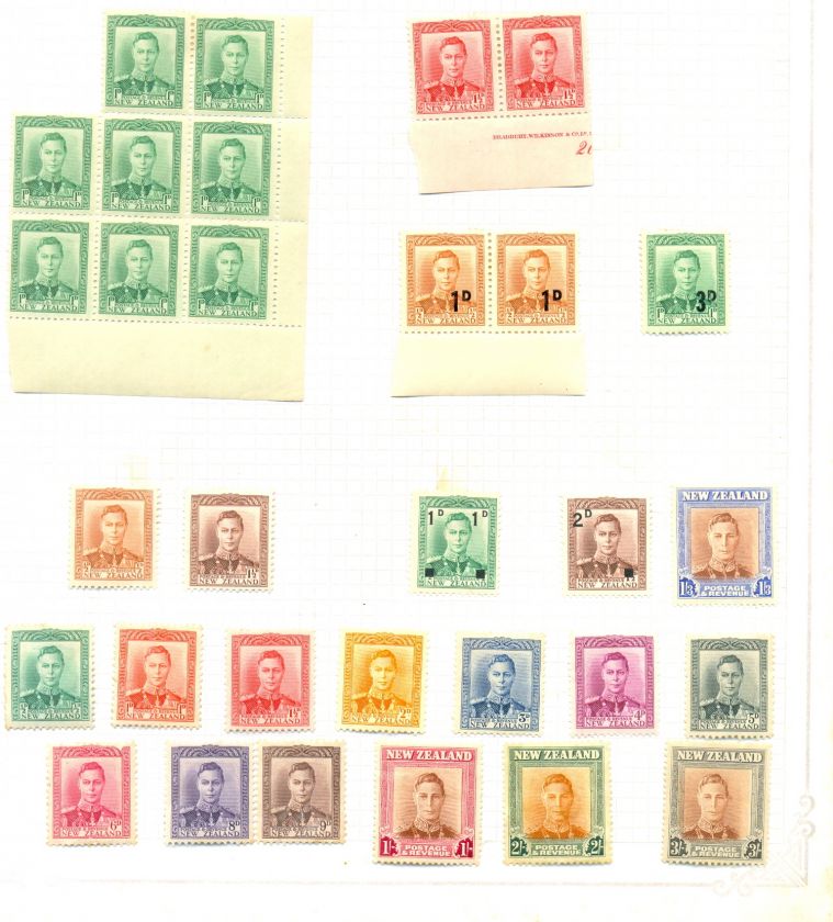 NEW ZEALAND 1938 KGVI DUPLICATED RANGE WITH MINT & USED  