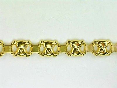 BABIES ALL AROUND TEDDY BEAR 14K GF 5  6  7 BRACELET  