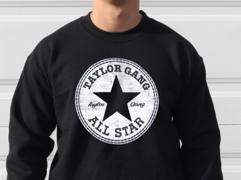 TAYLOR GANG ALL STARS CREW NECK SWEATSHIRT SIZE XL BLK  