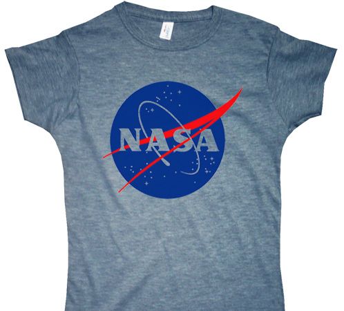 NASA logo womans T Shirt white or grey  