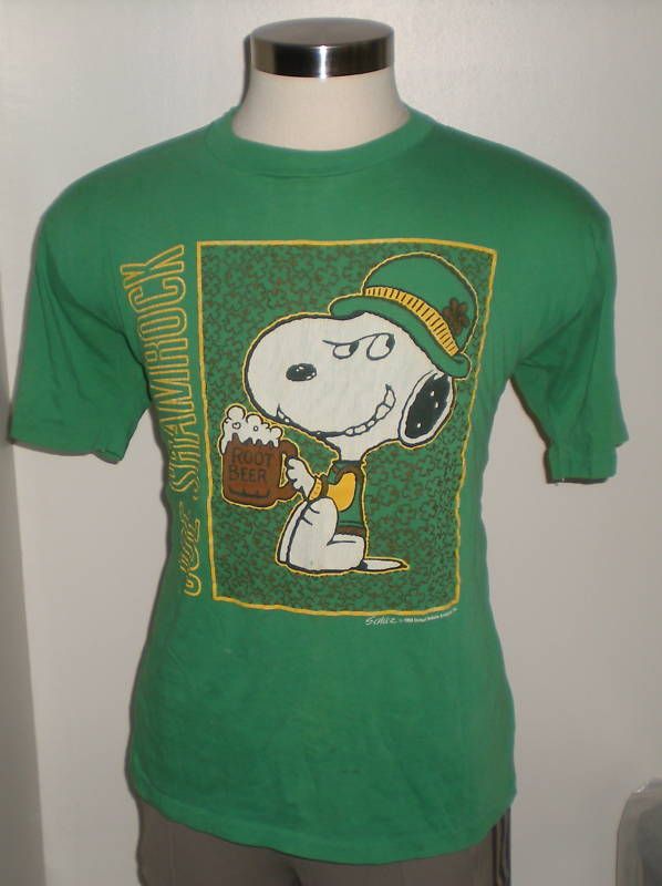 Vntg. Snoopy Joe Shamrock 80s SOFT t shirt (L) VT#35  