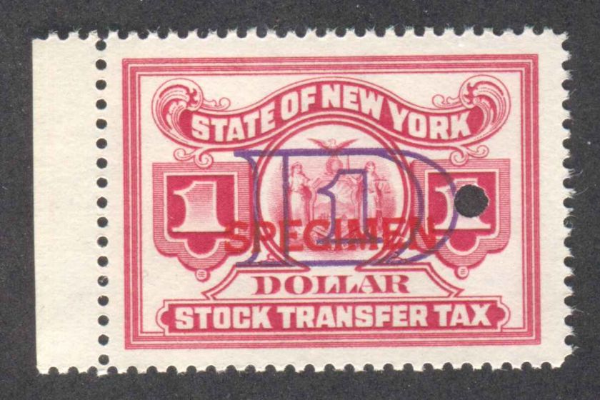 NEW YORK State Revenue Stock Transfer Tax Stamp SRS NY ST163S  
