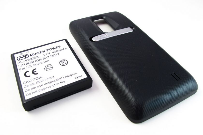 MUGEN POWER 4000mAh EXTENDED XL BATTERY + BACK DOOR LG SPECTRUM VS920 