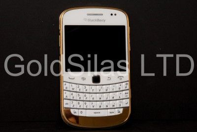 BlackBerry Bold 9900 White Unlocked 24ct Gold Plated with Swarovski 