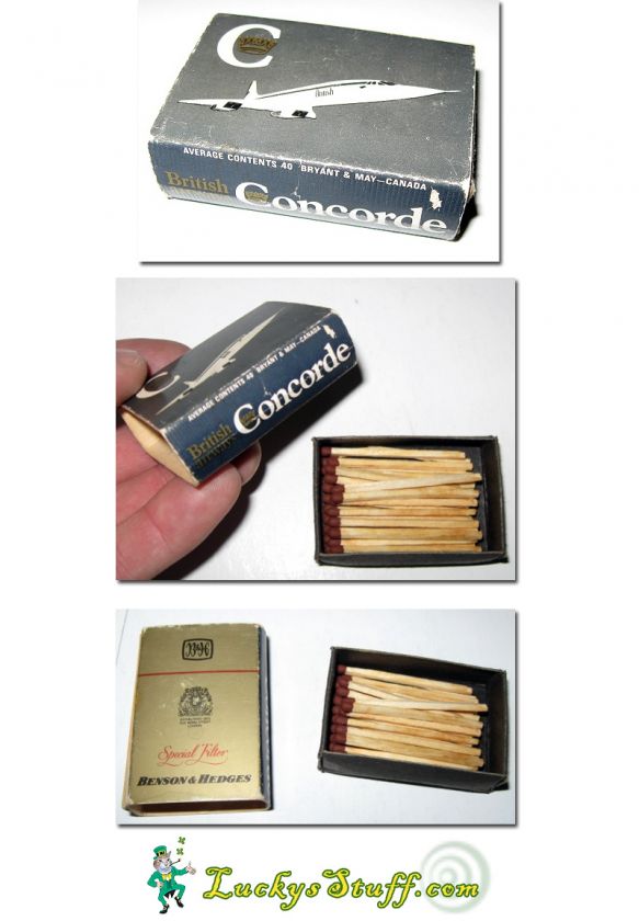 Vintage CONCORDE Matchbook BRITISH AIRWAYS Jet Airplane MATCHES  