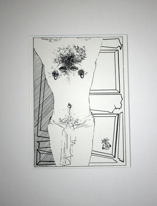   DALI, original litho print 1944, PIERCED UPPER BODY, IOLAS  