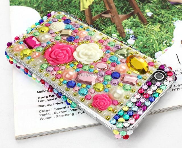   multicolor bling hard back case cover fit apple iphone 4 4G  