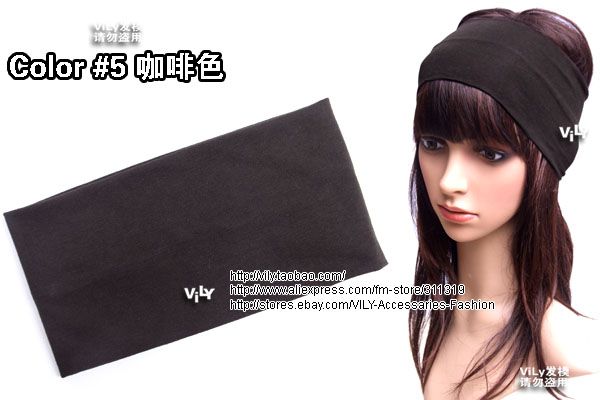 10cm Wide Stretch Headband Sports Sweat Hair Head Wrap  