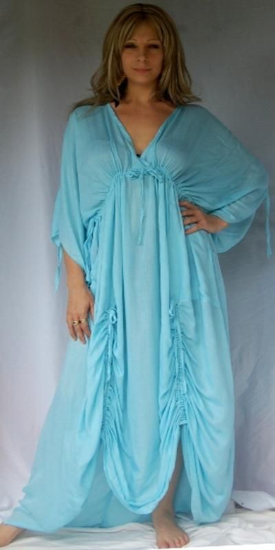 Q540 AQUA/DRESS CAFTAN MADE 2 ORDER M L 1X 2X 3X 4X  