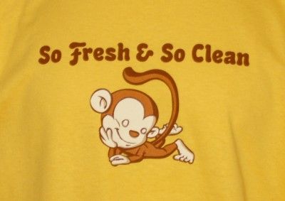 So Fresh & So Clean   Monkey   Funny Yellow T Shirt  