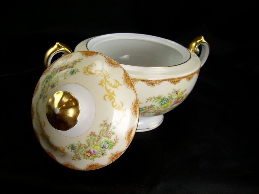 Meito Sugar Bowl & Creamer Set DALTON 1940s Japan  