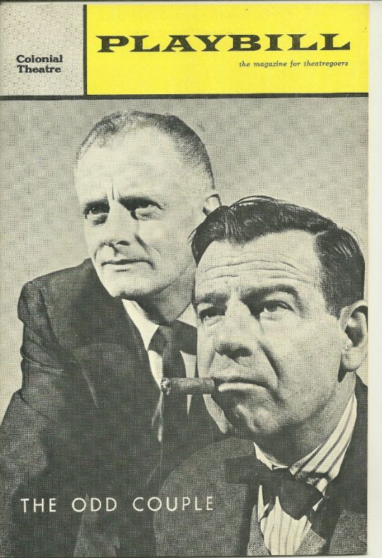 1965 Playbill  The Odd Couple  Matthau & Art Carney  