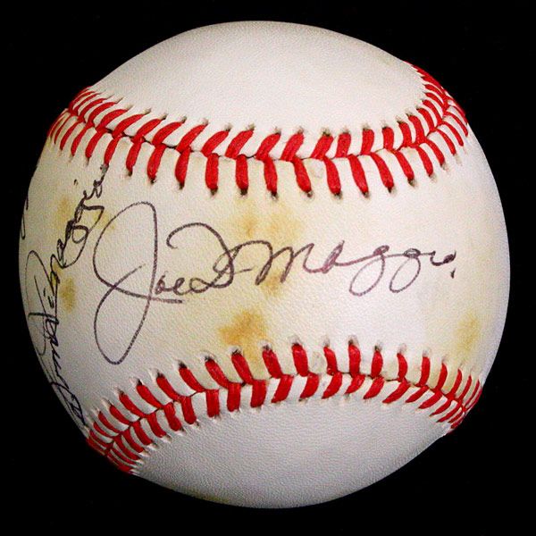 JOE, VINCE & DOM DiMAGGIO SIGNED AUTOGRAPHED OAL BASEBALL BALL PSA/DNA 