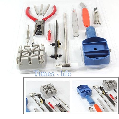 16PCS Professional Watch Repair Tool Case Opener Screwdriver Hammer 