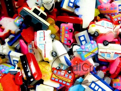 50g. Mix Lot Train Car Plane Ship Flatback Scrapbooking  