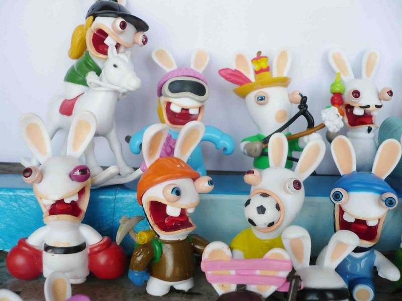 8pc Nintendo Wii Rayman Raving Rabbids Figure 2.5 6cm  