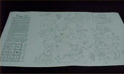 Vintage Baby Animal Embroidered Crib Quilt Pattern 40s  