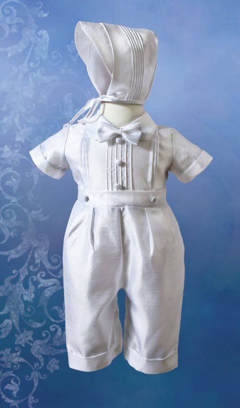 NEW CORRINE BAPTISM/CHRISTENING SHANTUNG BOYS ROMPER  