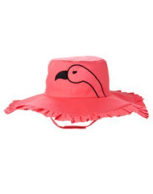 GYMBOREE PALM BEACH PARADISE PINK FLAMINGO SUN HAT 0 12 24 2T 3T 4T 5T 