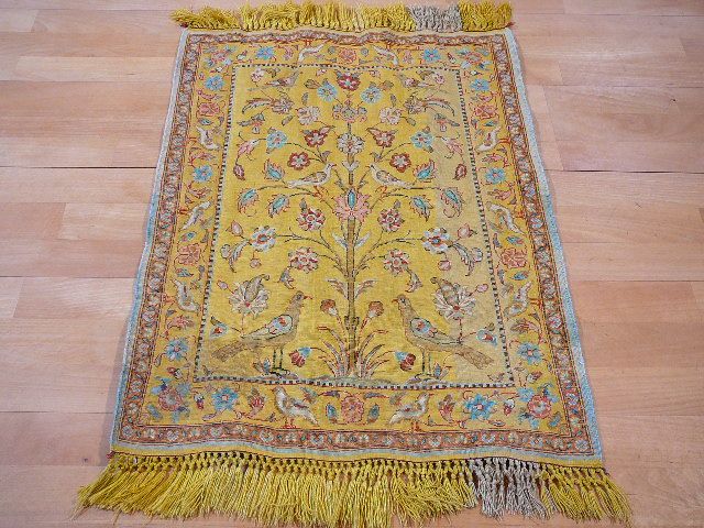 KASHAN SEIDE SILK SOUF IRAN 89 x 59 ANTIK JOSEF LAVIAN?  