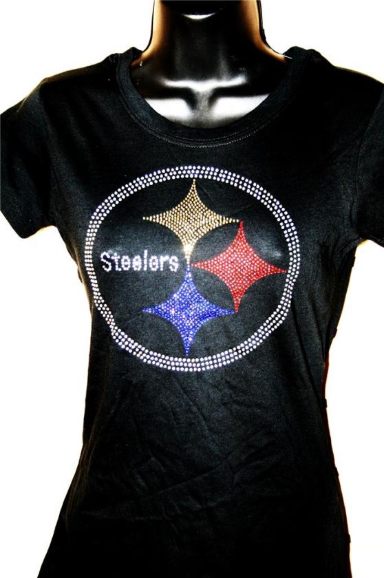 Gold Pittsburgh Steelers Bling Womens Thermal or Tank  