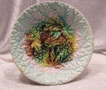 Antique Overlapping Begonia Pattern Majolica Compote Cake Stand C 1860 