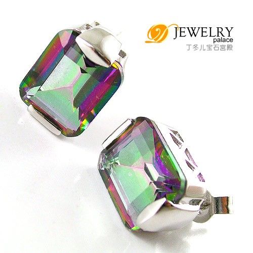 New Genuine Mystic Topaz Earrings .925 Silver (JE529538 298)