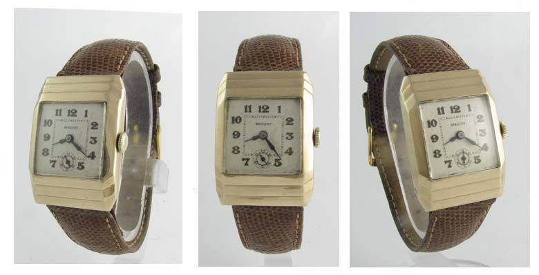 Rare 9K Gold Breguet Mens Deco Vintage Watch 1932  