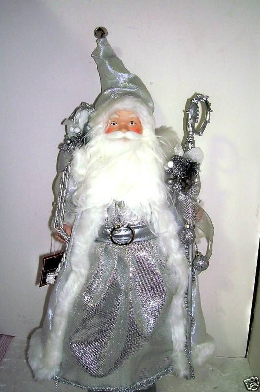 COLLECTABLE SANTA ST NICHOLAS SQUARE ELEGANT SILVER NEW  