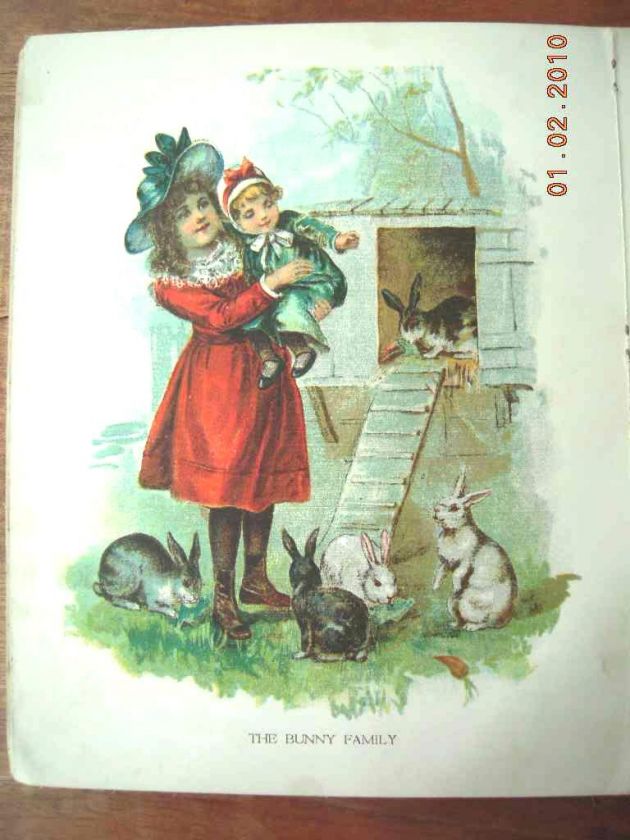 antique victorian CHILDREN FARM FRIEND mcloughlin LINEN  