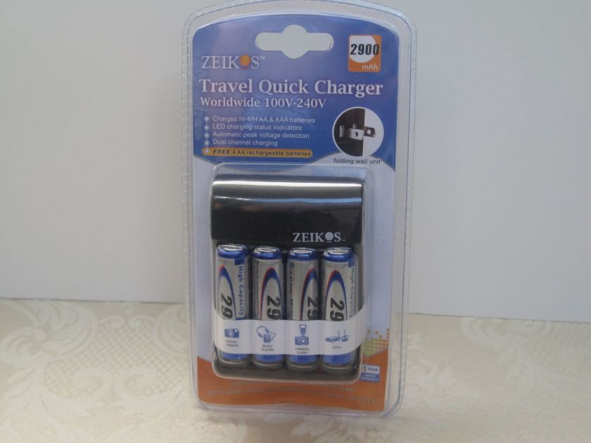   Charger Worldwide 100v 240v 4 Free AA rechargeab batteries  